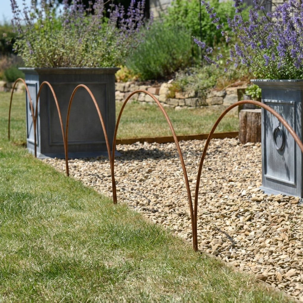 Large Border Hoops Rust Colour for Garden Edges, photo 1