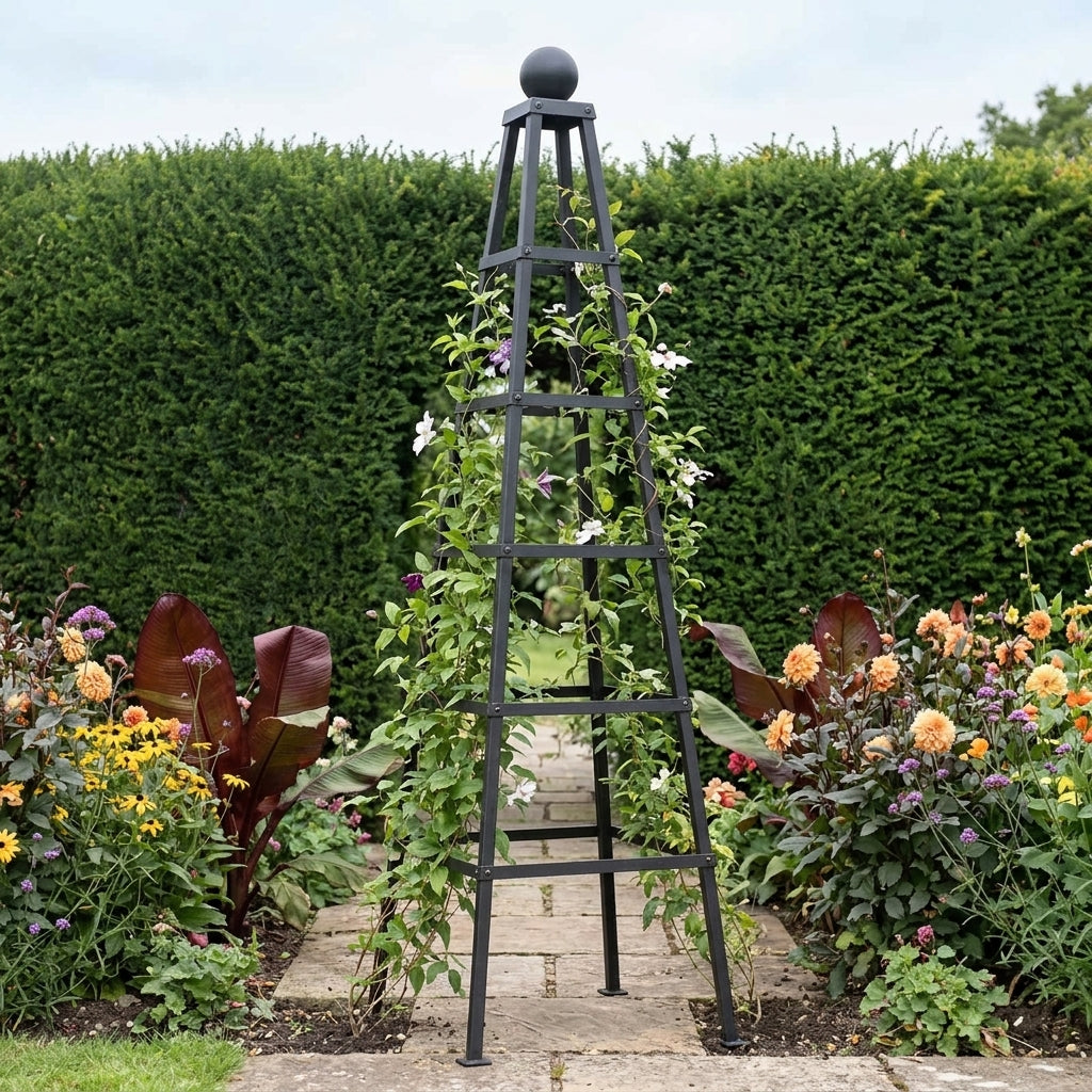 2.5m Steel Grand Pyramid Obelisk - Matt Black, photo 1