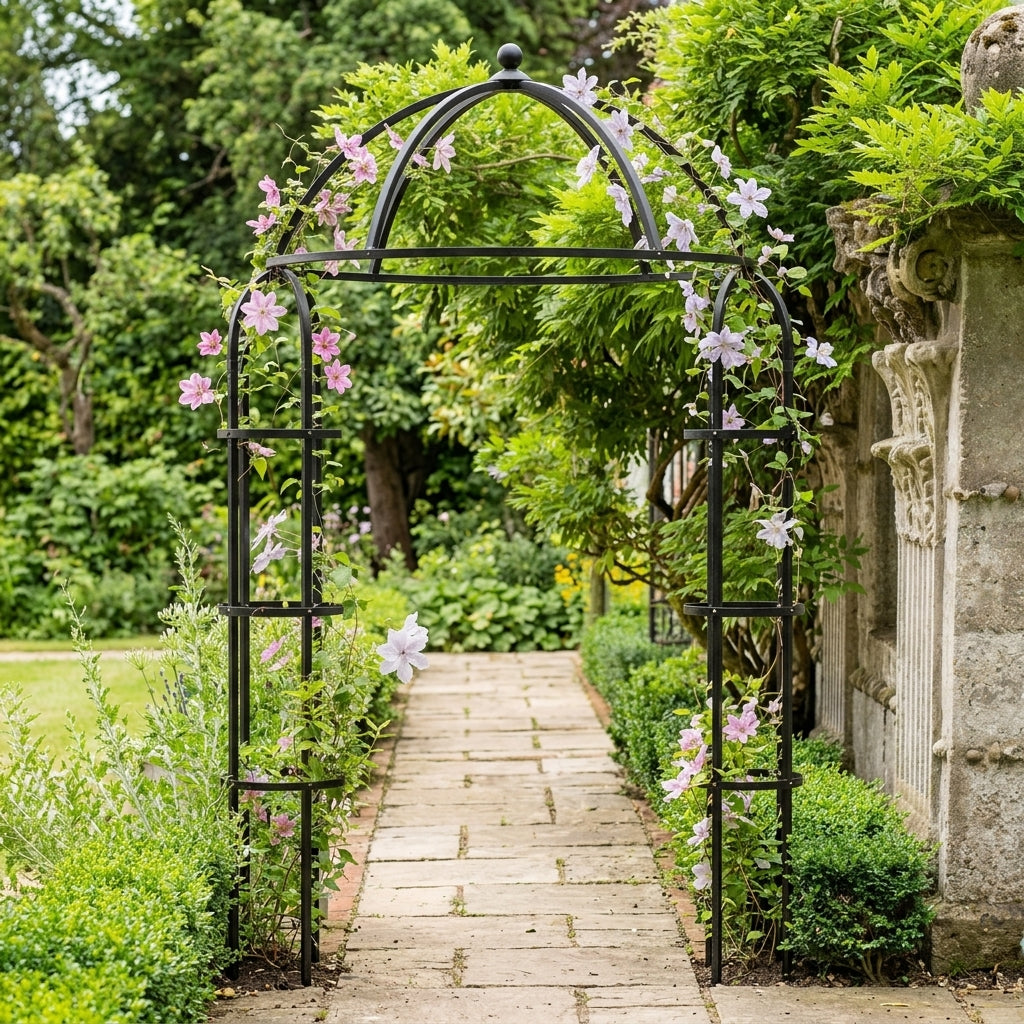 2100mm Steel Round Obelisk Matt Black, photo 1