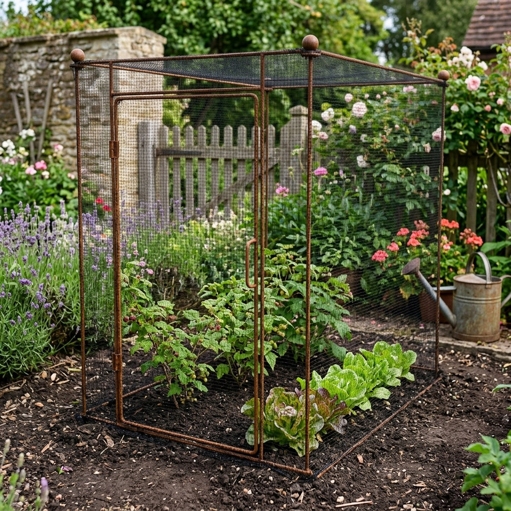 1.5m High Vintage Fruit & Vegetable Cage - Natural Rust