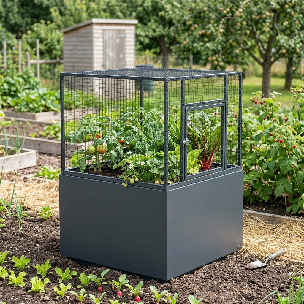 Square Metal Planters - Anthracite Grey