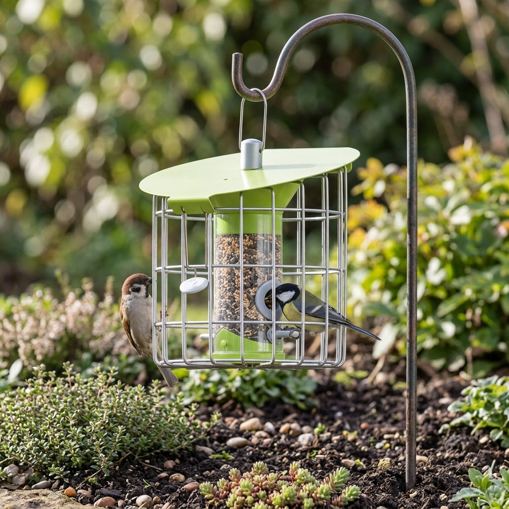 Round Bird Seed Feeder - Celadon Green, photo 1