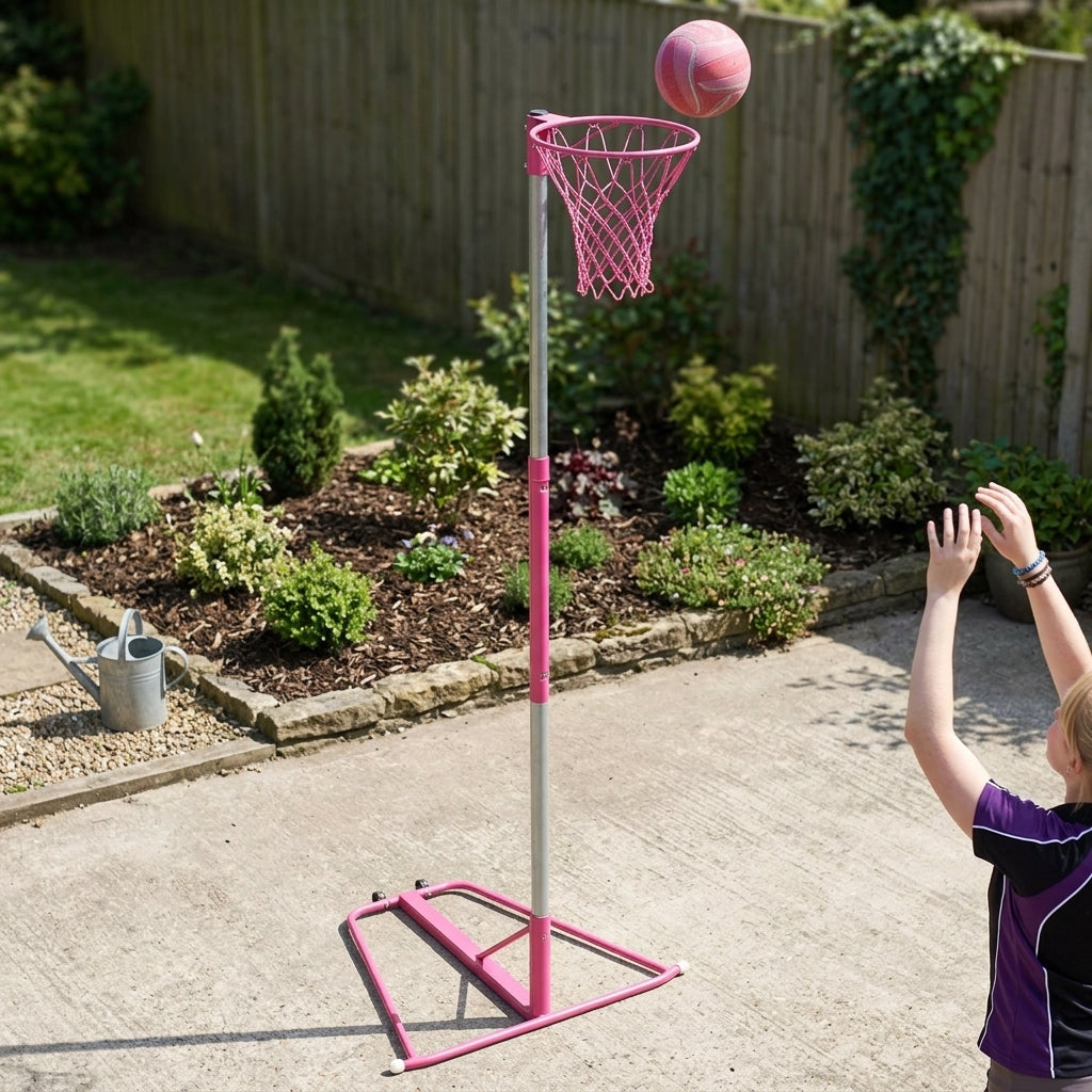 Freestanding Netball Post 10mm Ring Pink