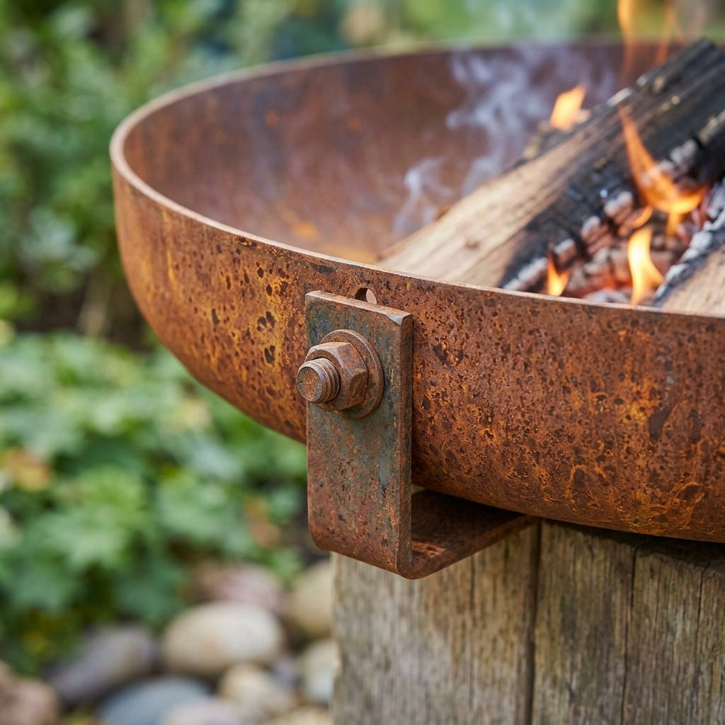 Large Curved Fire Bowl - Corten Steel, photo 2