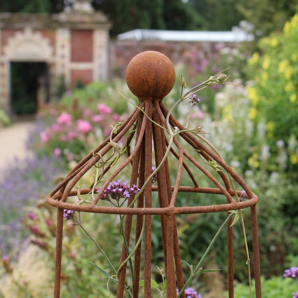 2.07m Vintage Cone Wire Obelisk Natural Rust (view 2)