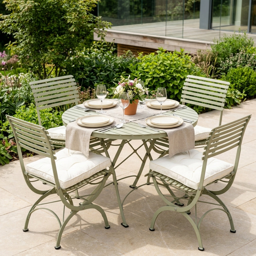 Round Dining Table Set with 4 Chairs - Lichen Green, photo 1