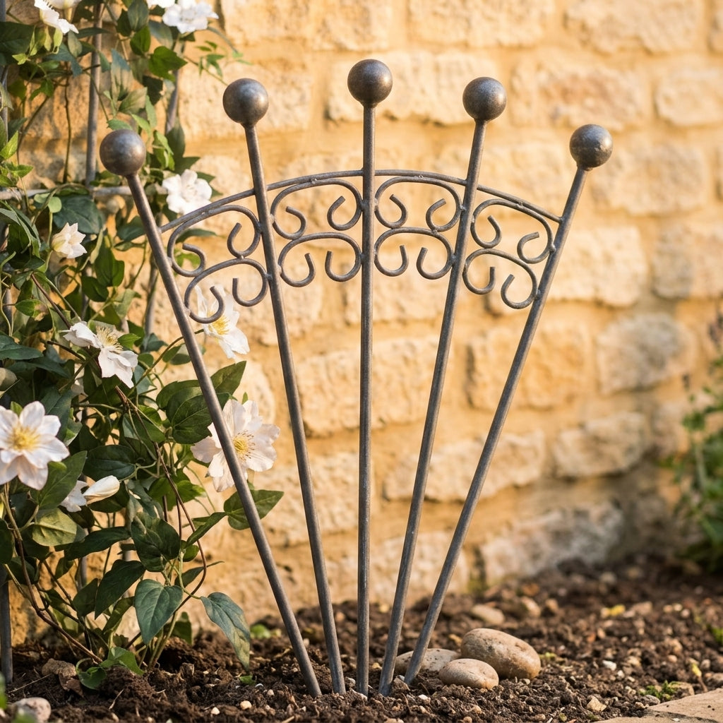 5 Finial Fan Trellis 8mm Steel with 25mm Ball Finials, photo 2