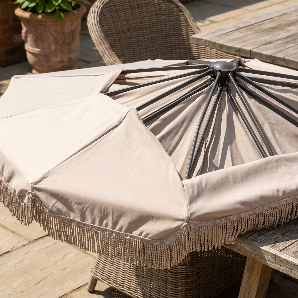 2.1m x 1.3m Balcony Parasol Stone Colour (view 2)