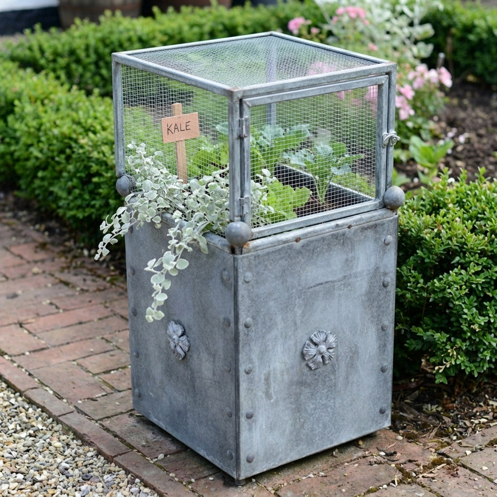 Square Steel Planters - Galvanised Finish