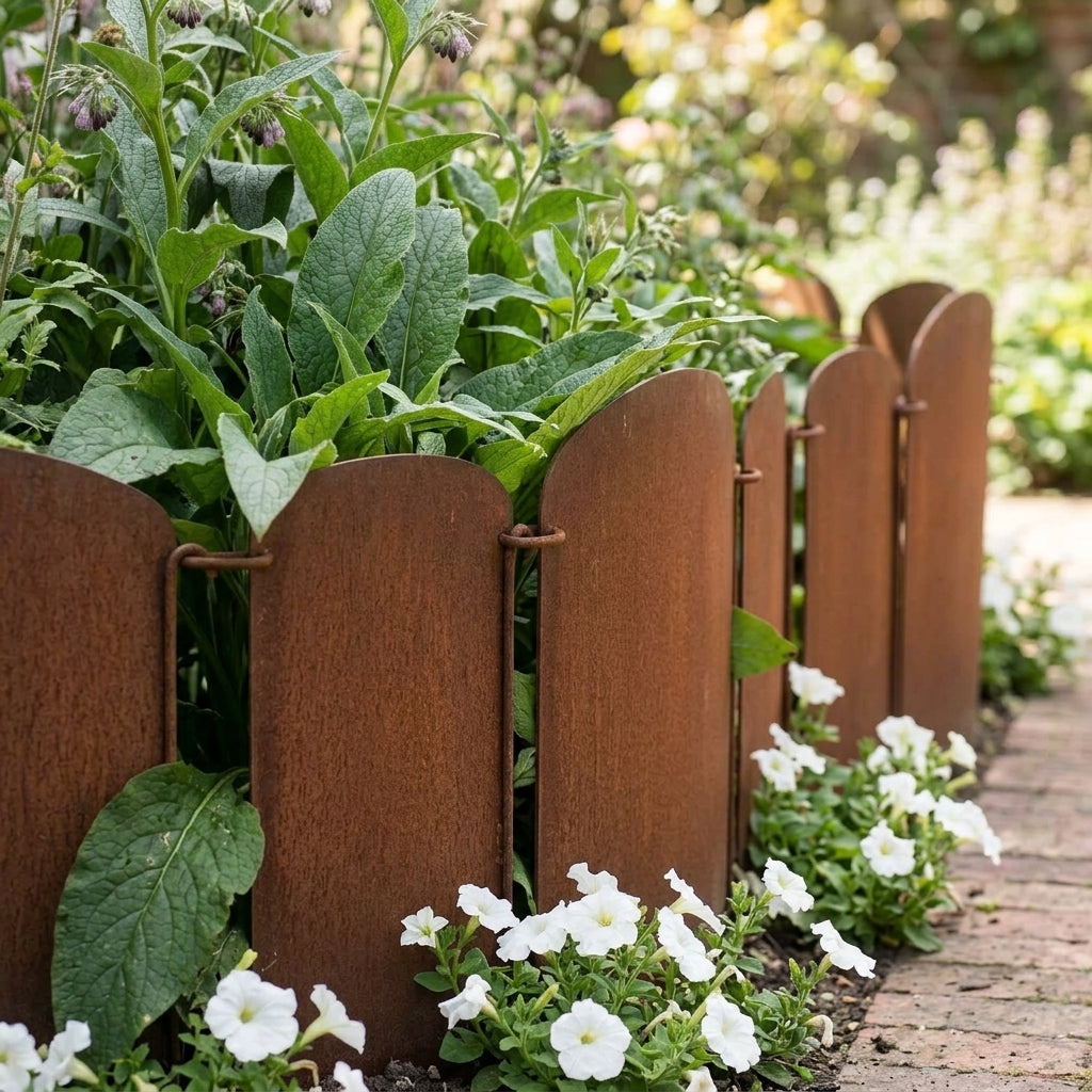 Curved Border Restraints 6mm Steel Rust Patina