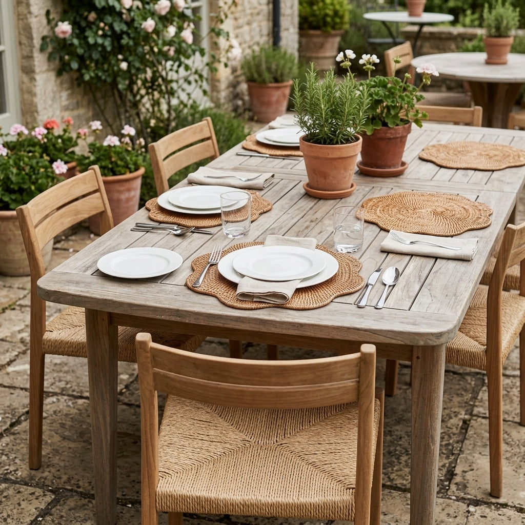 Scalloped Rattan Placemat - Natural