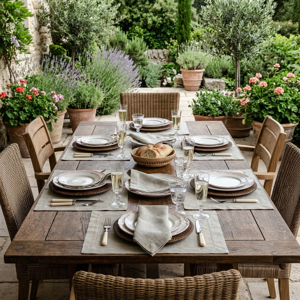 Classic Hemstitch Linen Placemat - Natural
