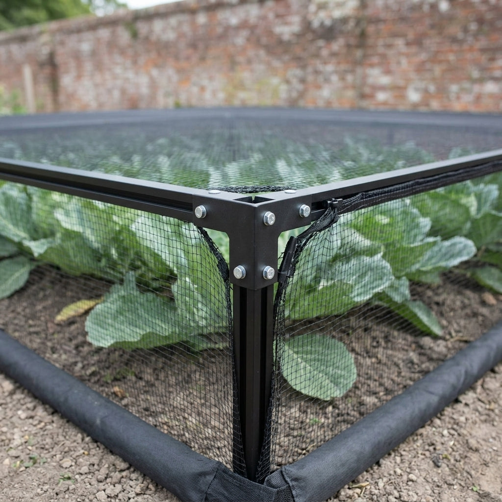 1.2m H Vegetable Cage Black Aluminium with Butterfly Netting (view 2)