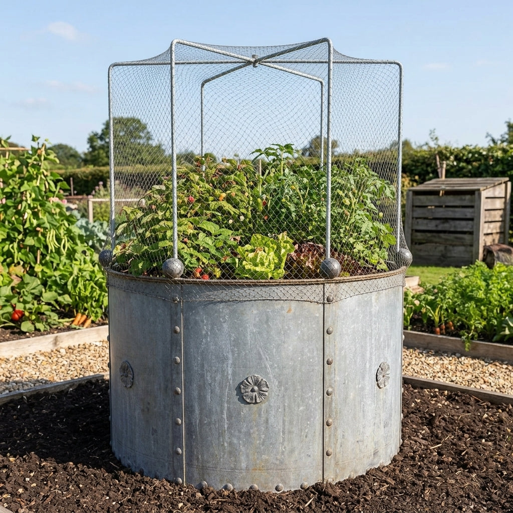 Large Round Planter Galvanised Steel