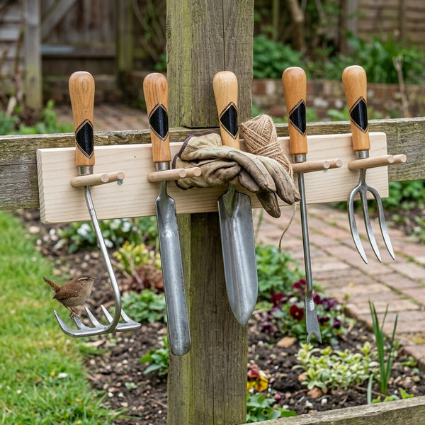 Hand Tool Rack for Organising Garden Tools