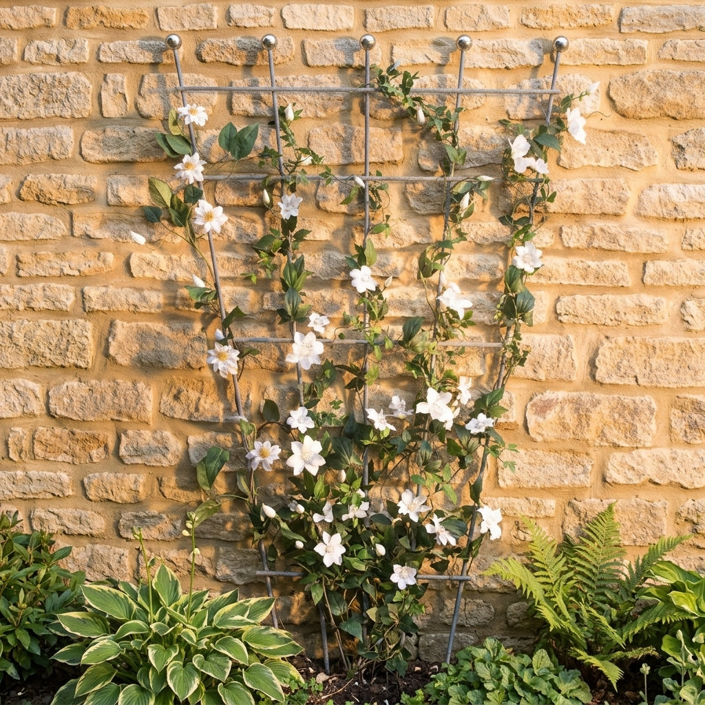 5 Finial Fan Trellis 8mm Steel with 25mm Ball Finials