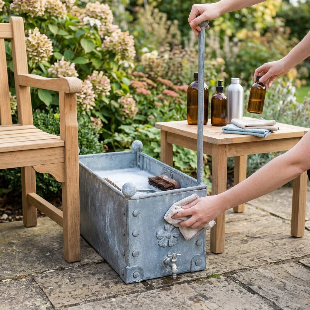 50L Boot Wash Galvanised Steel with Side and Base Brushes