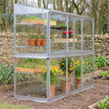 1.83m Growhouse with Toughened Glass and Seed Tray Shelves
