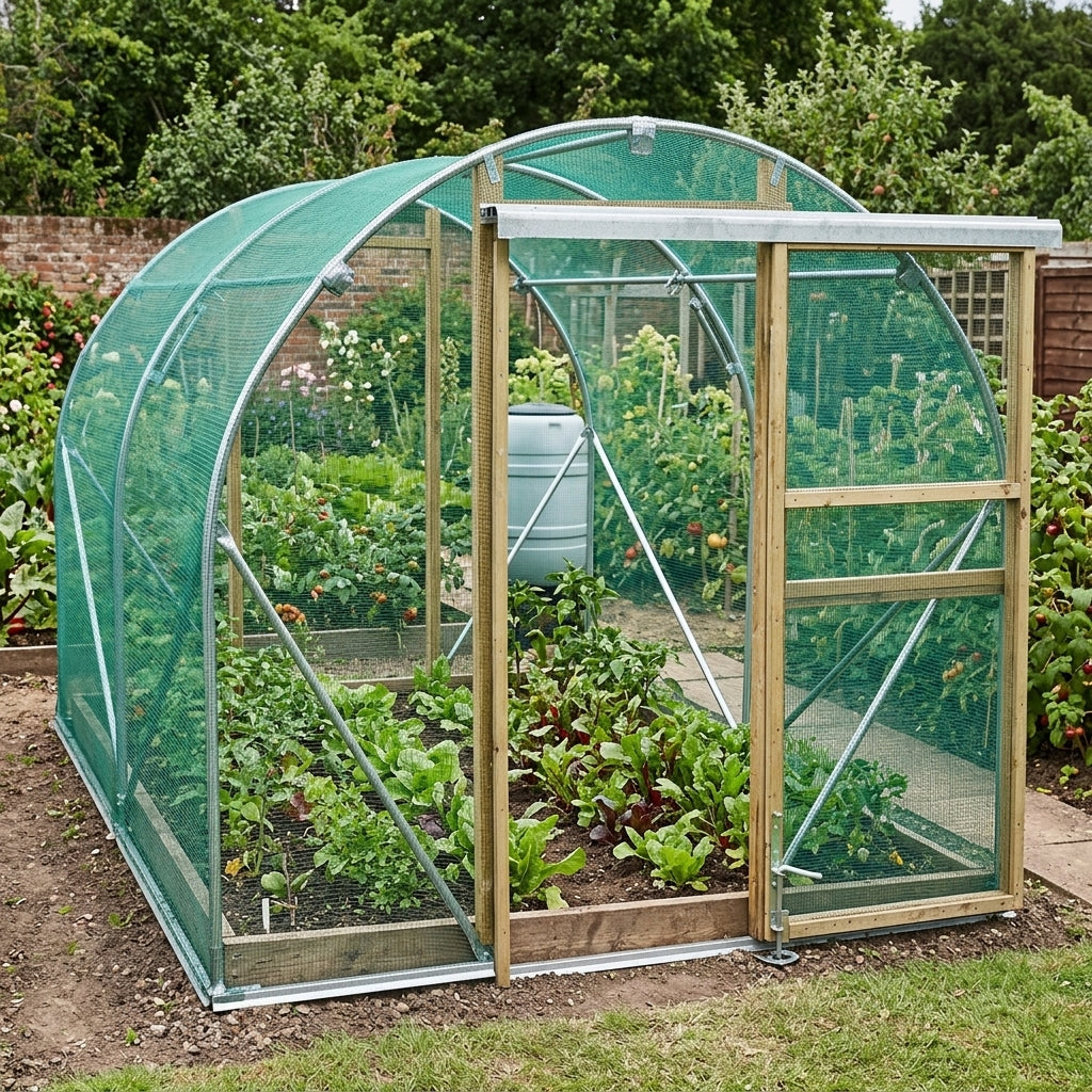 8ft Wide Polytunnel with Sliding Doors