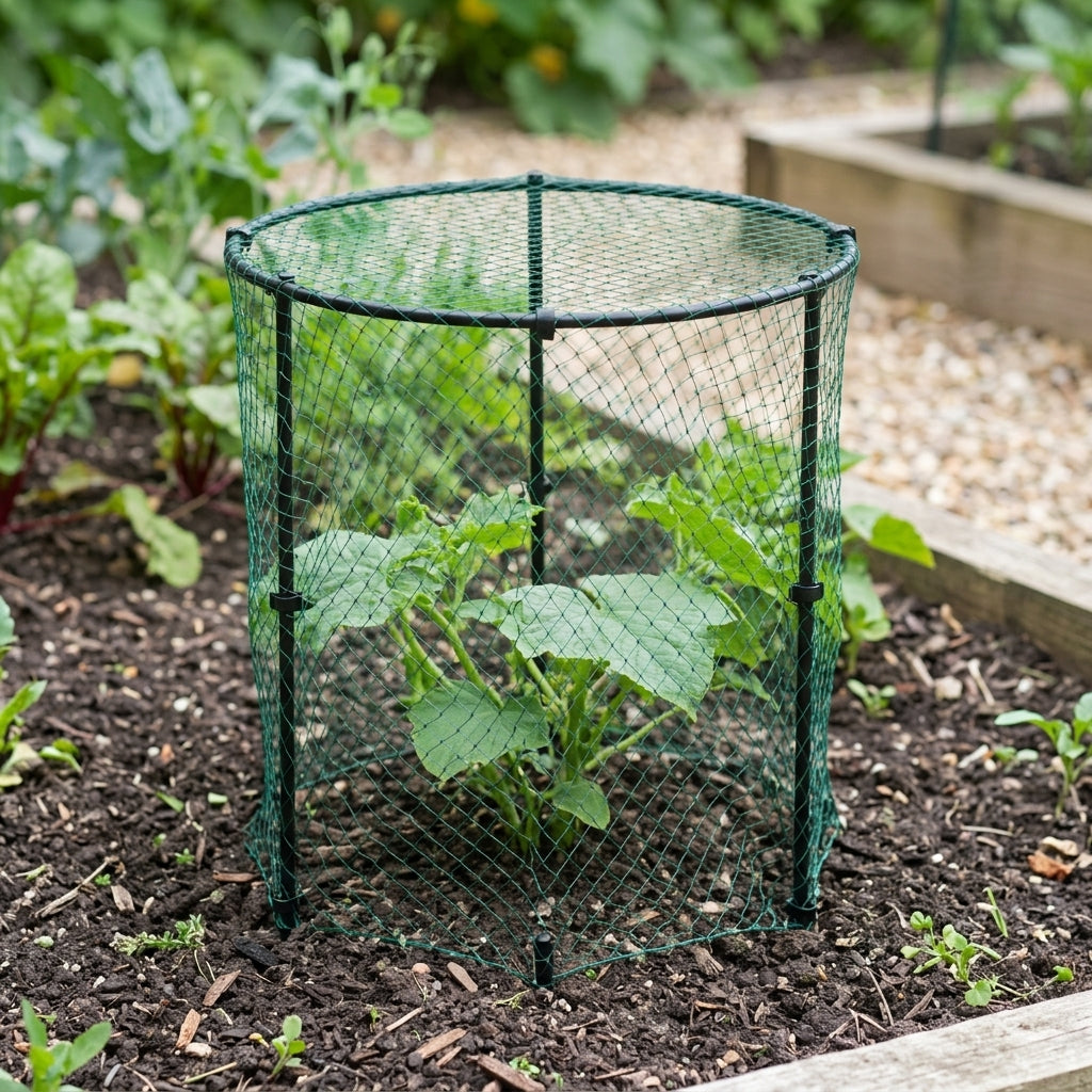 Short Circular Plant Support - Matt Black - Solid Steel, photo 1