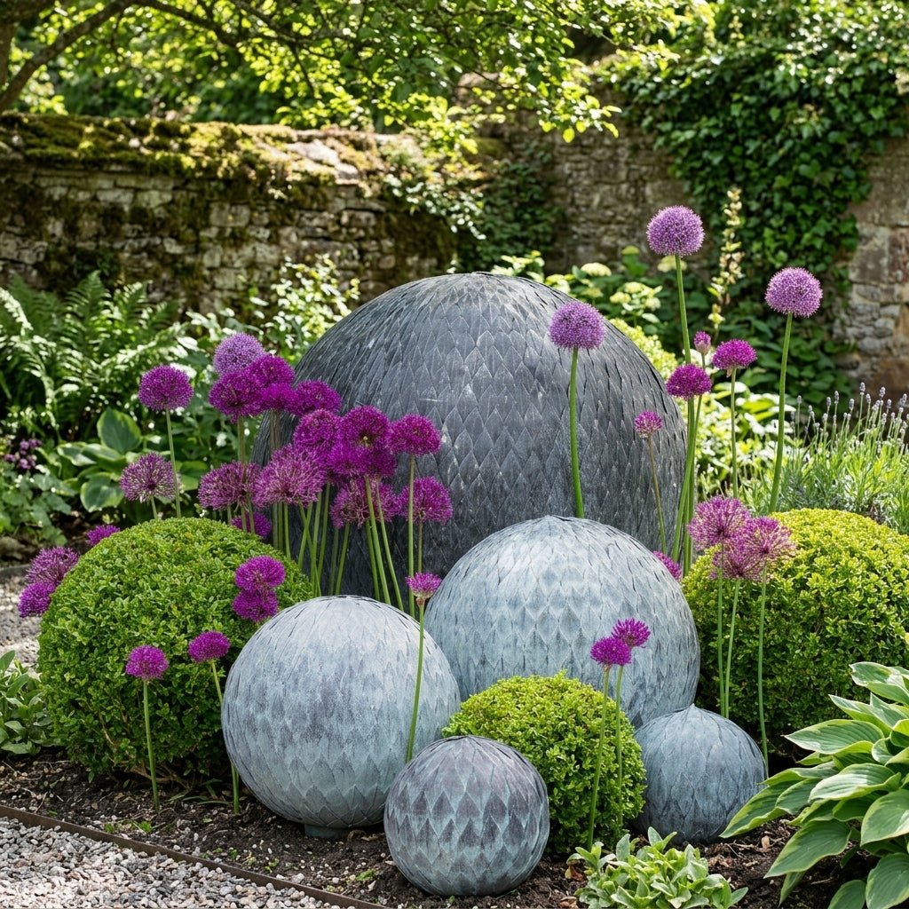 Decorative Leaf Ball Features - Antique Look