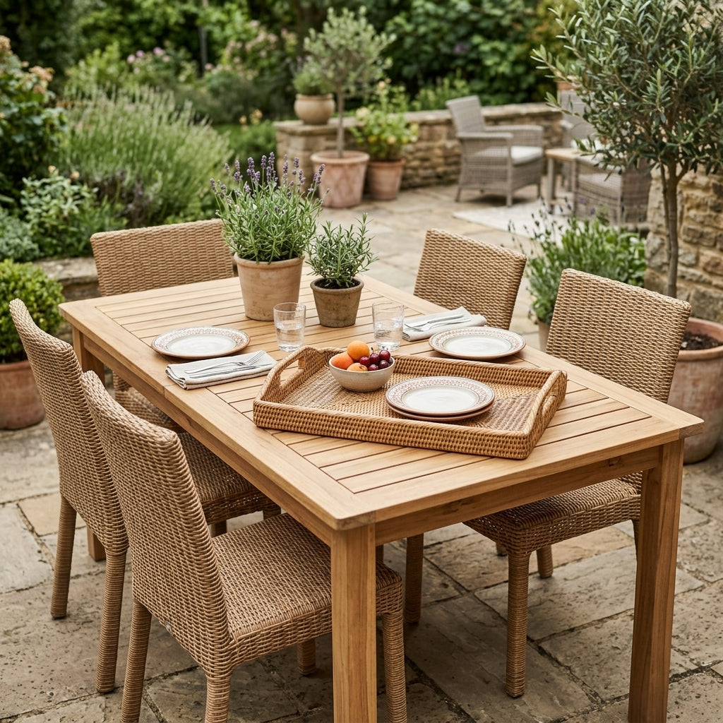 Medium Rattan Serving Tray - Natural