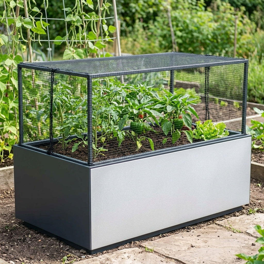 Rectangle Metal Planters - Anthracite Grey, photo 1