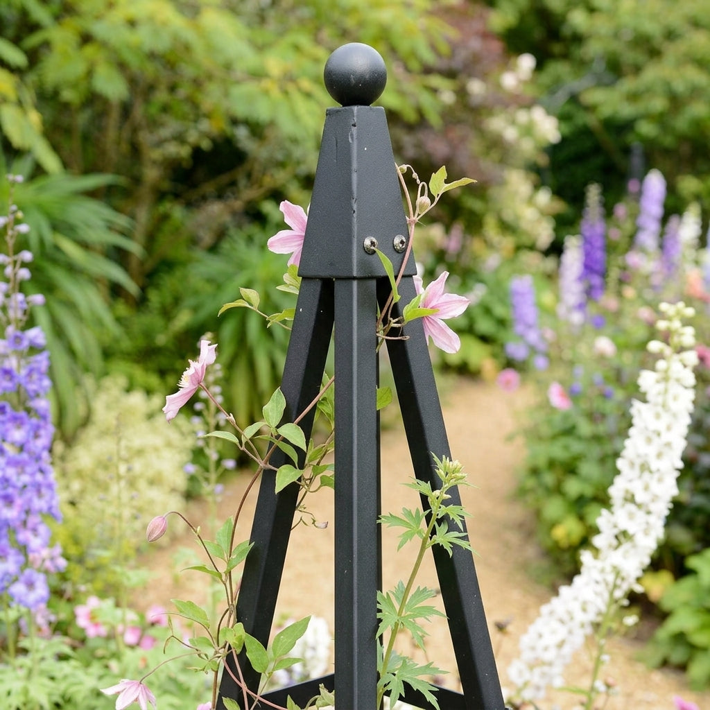 2100mm Steel Pyramid Obelisk - Matt Black, photo 2