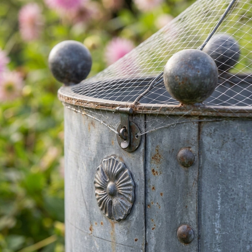 Large Round Planter Galvanised Steel, photo 2