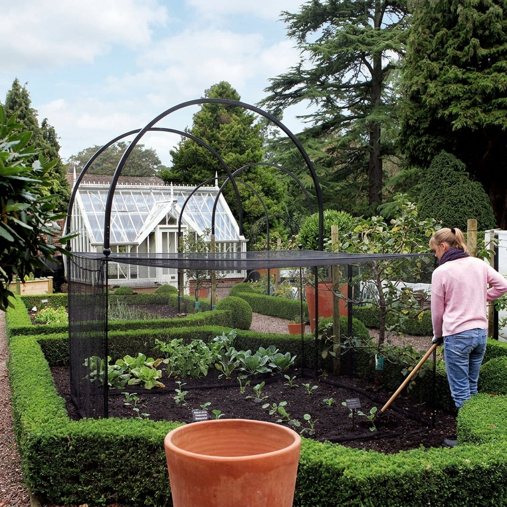 1.5m High Vegetable Cage - Matt Black Steel