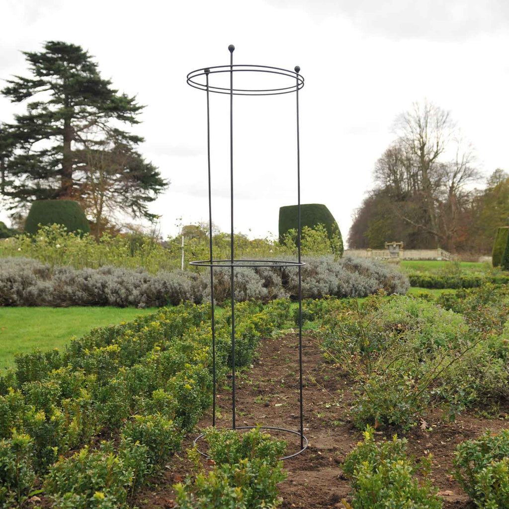 Tall Circular Plant Support - Matt Black