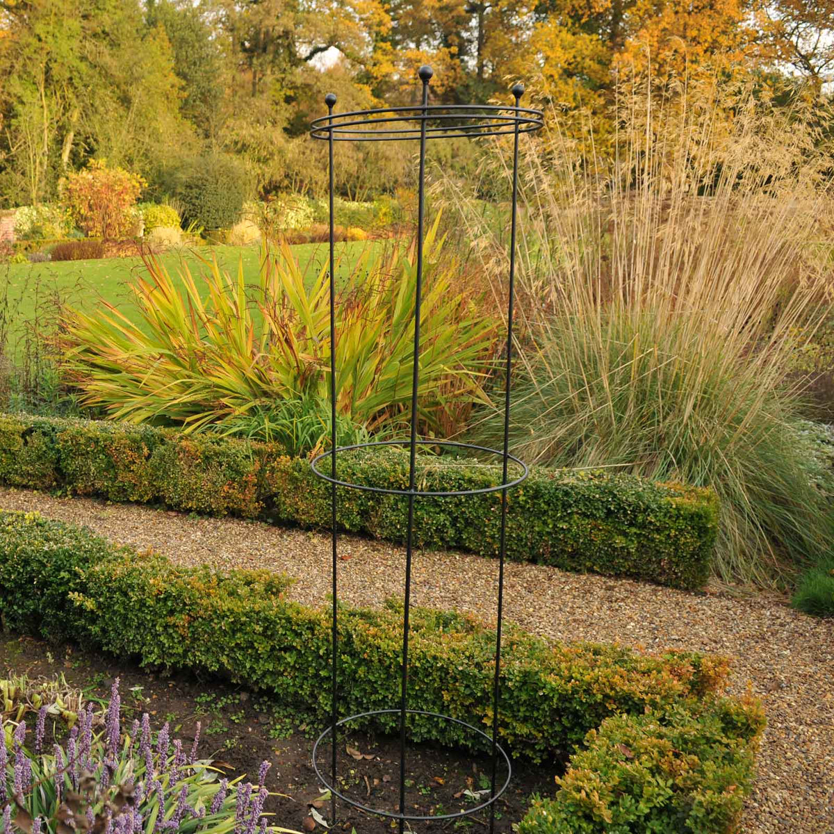 Tall Circular Plant Support - Matt Black