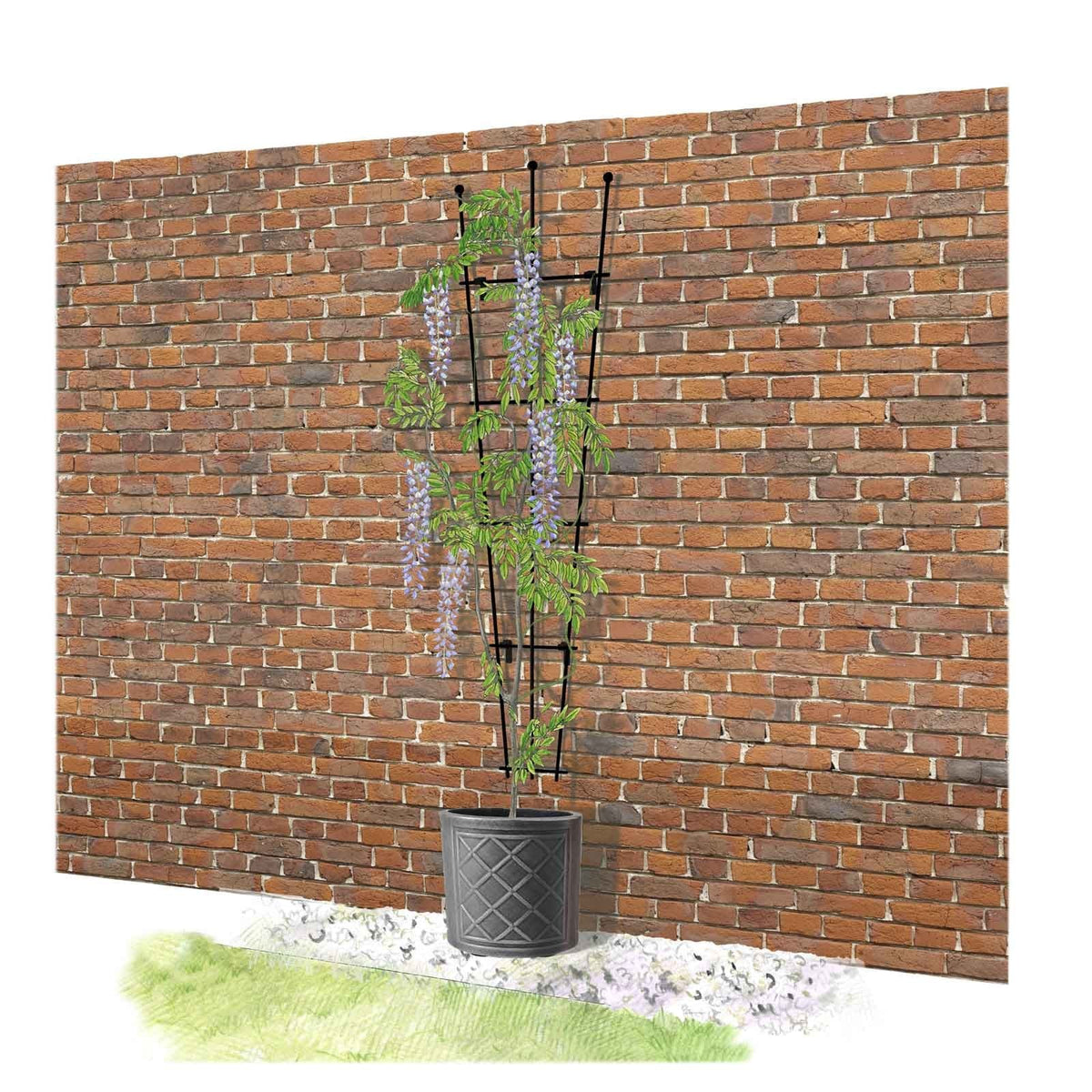 3 Finial Fan Trellis Panel - Maintenance Free Design
