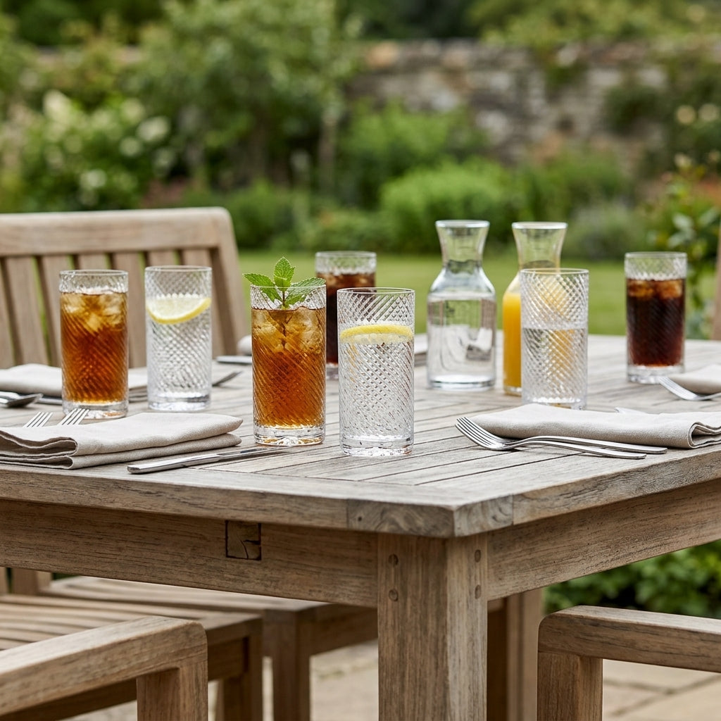 Highball Glasses Set of 6 Twisted Cut Crystal (view 2)