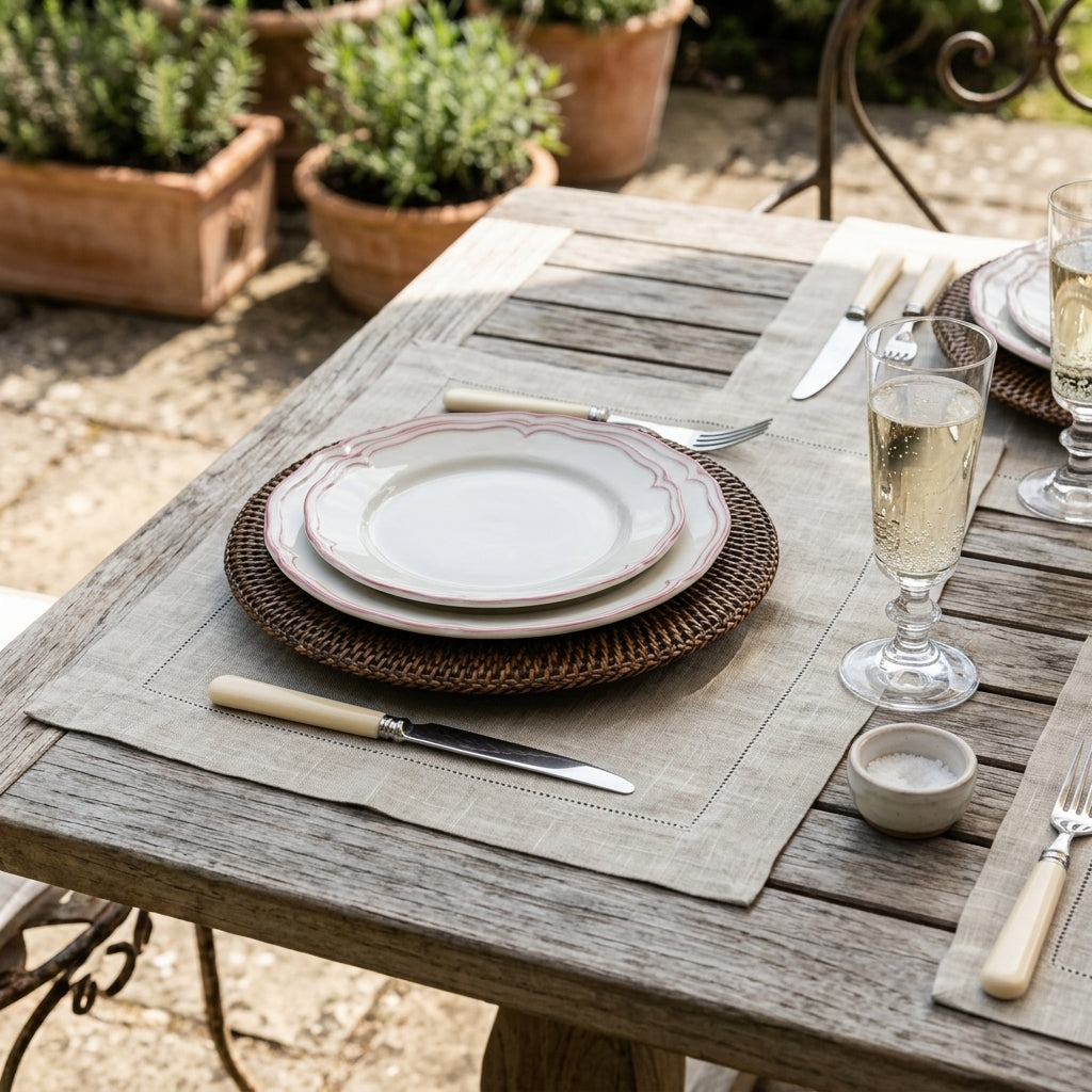 Classic Hemstitch Linen Placemat - Natural (view 2)