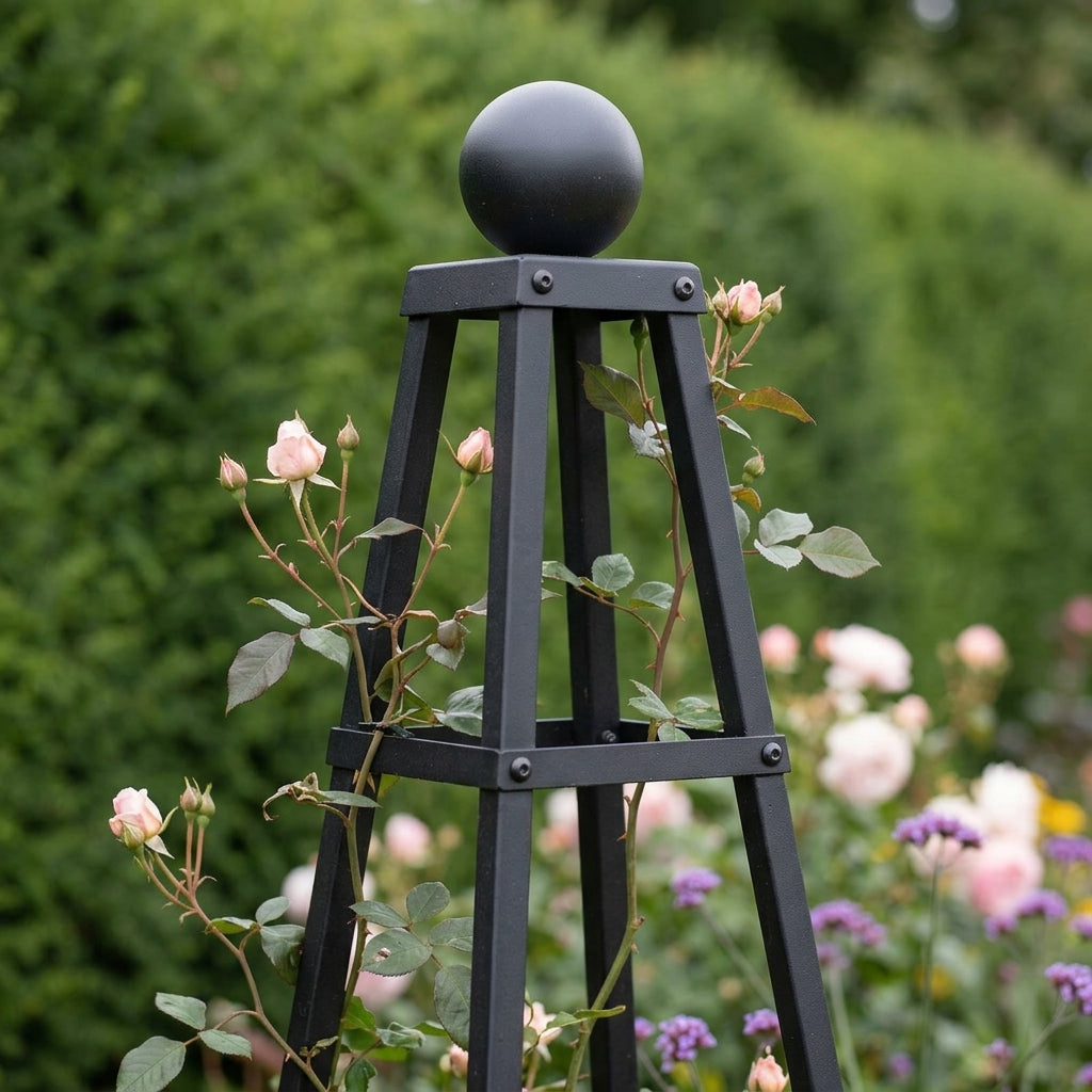 2.5m Steel Grand Pyramid Obelisk - Matt Black, photo 2