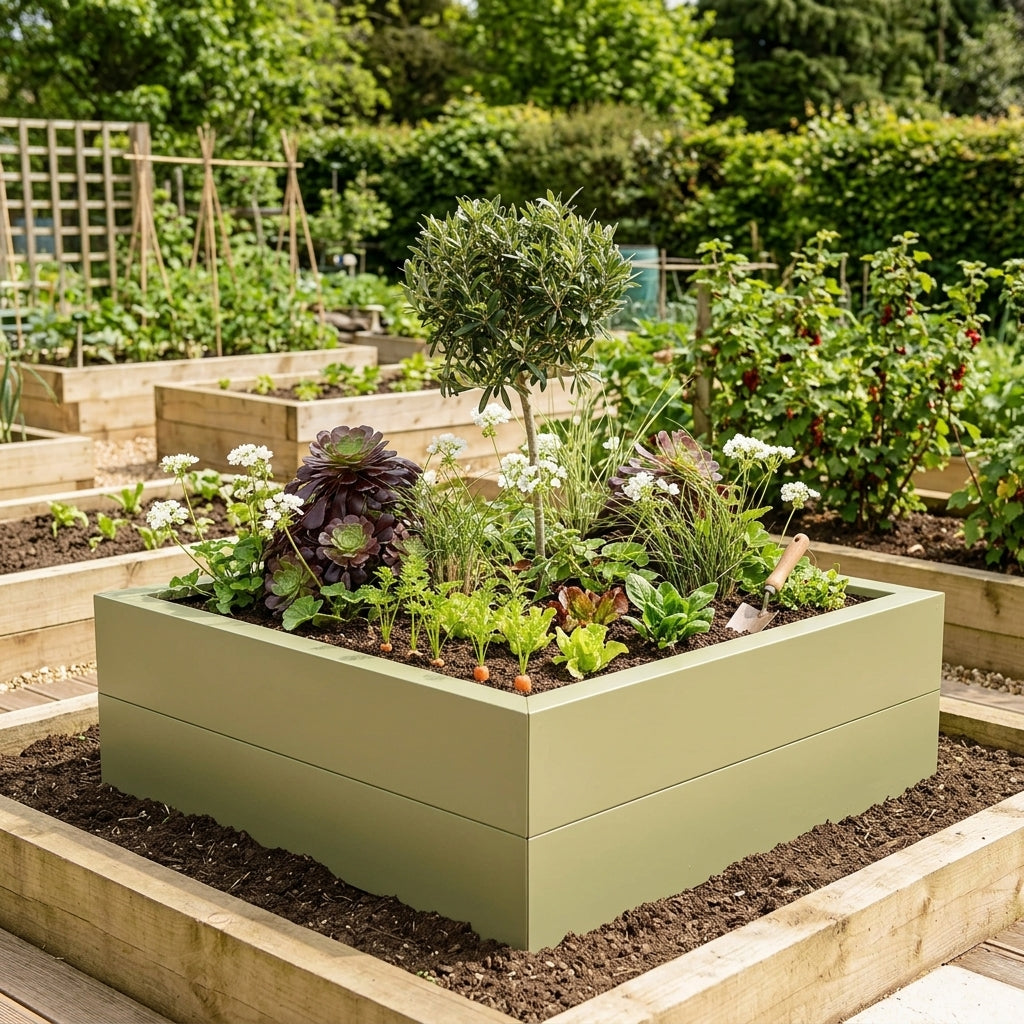 Metal Raised Bed Planters - Heritage Green - Durable Design, photo 1