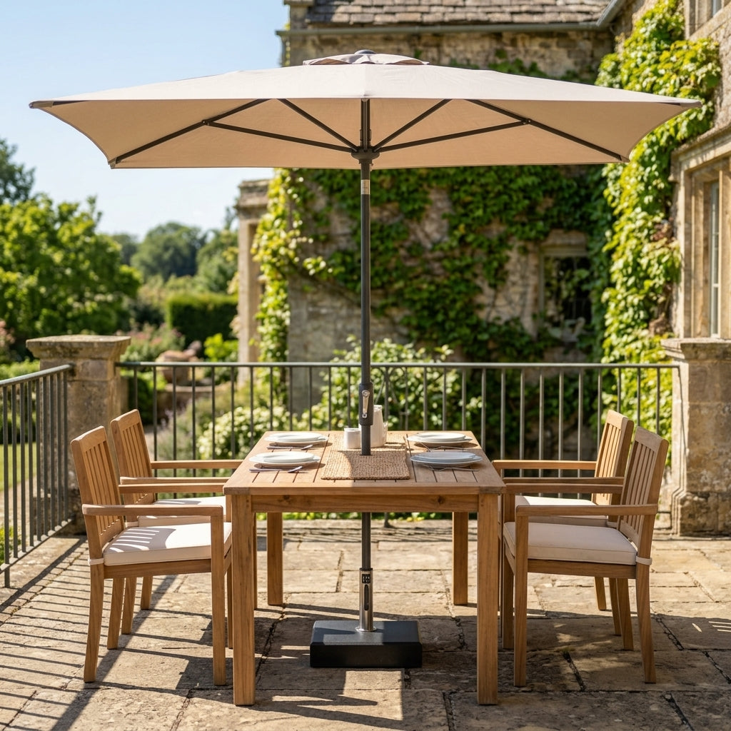 2.1m x 1.3m Balcony Parasol Stone Colour