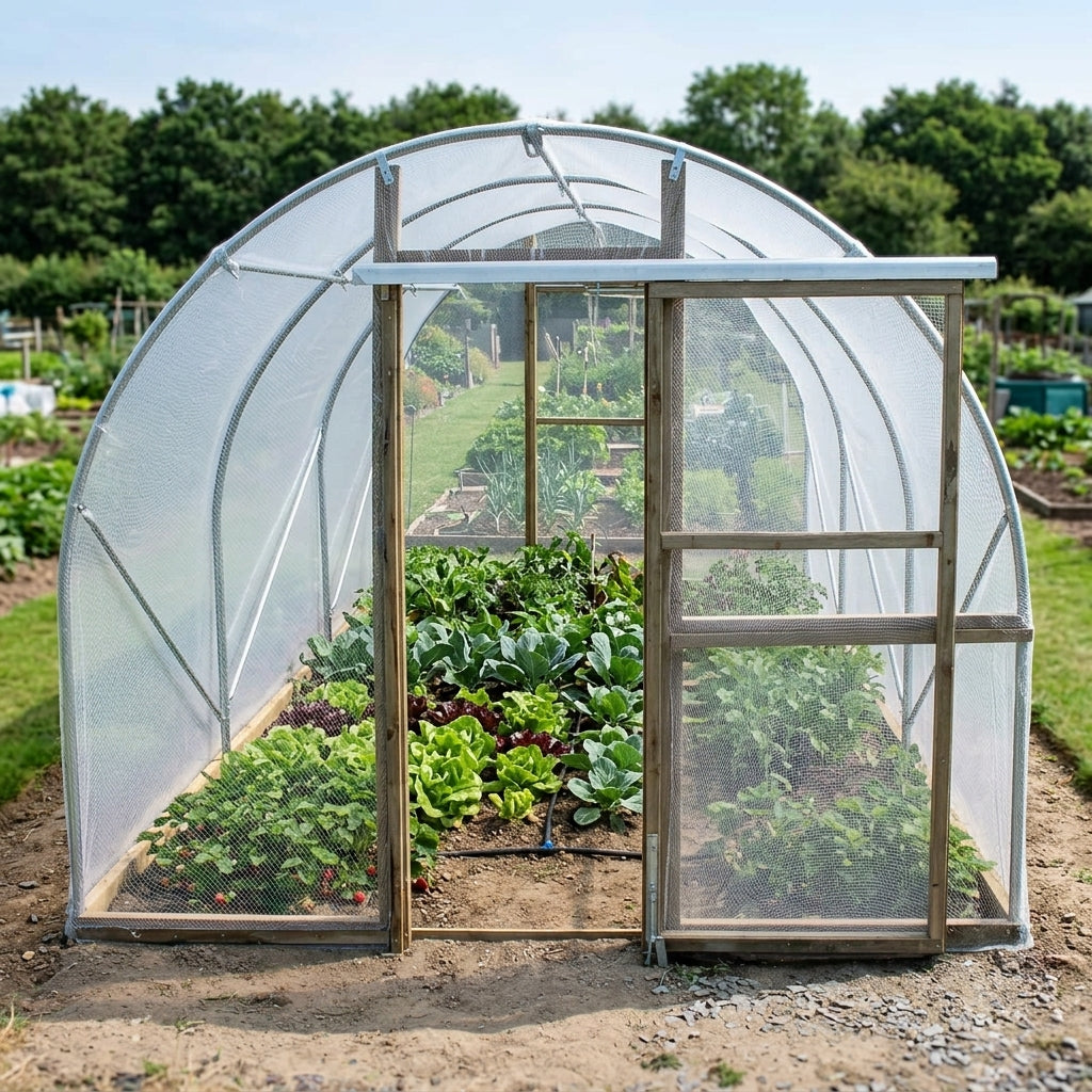 10ft Wide Polytunnel with Sliding Doors