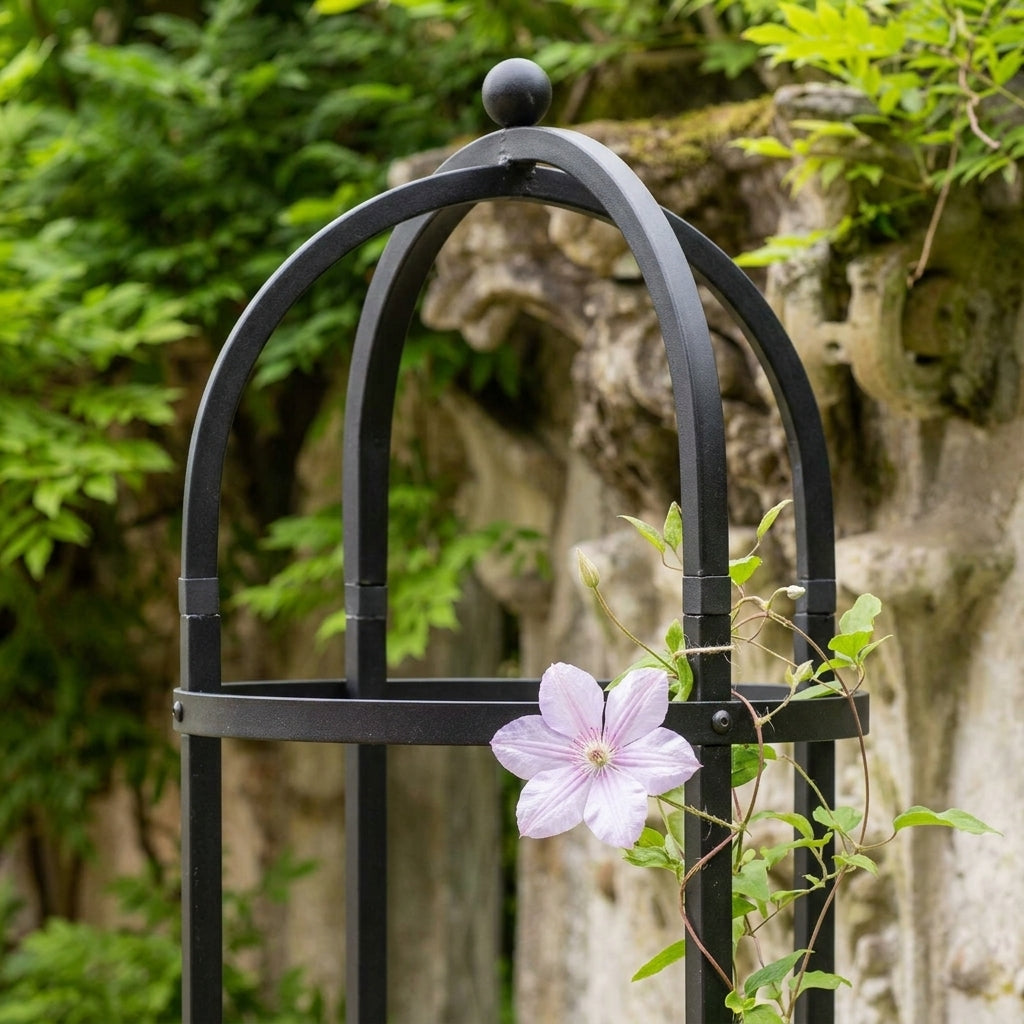 2100mm Steel Round Obelisk Matt Black, photo 2