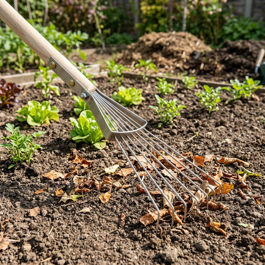 15cm Wide Leaf Rake with 7 Tines, photo 1