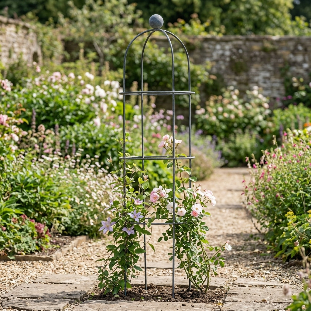 1.55m Round Obelisk Wire Garden Feature