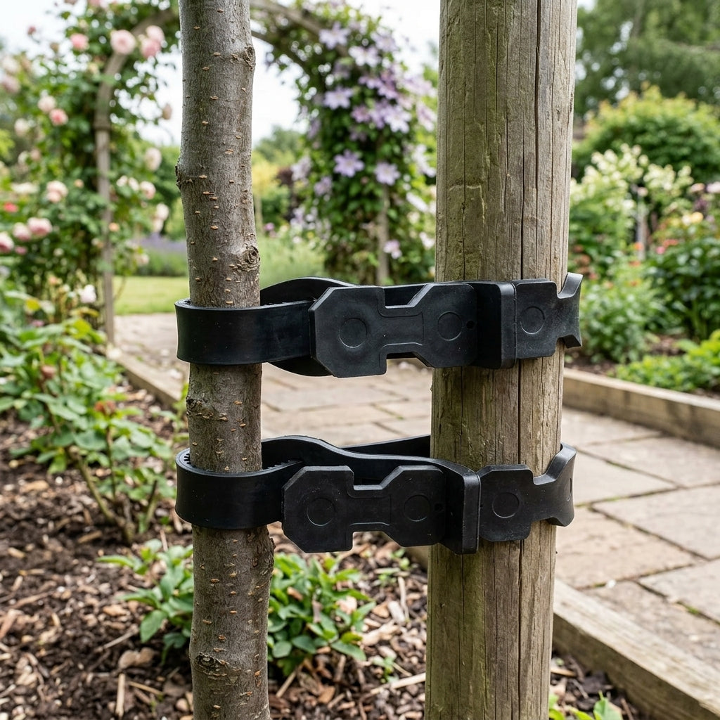 35cm Super Soft Tree Ties - Black Rubber - Pack Options, photo 1