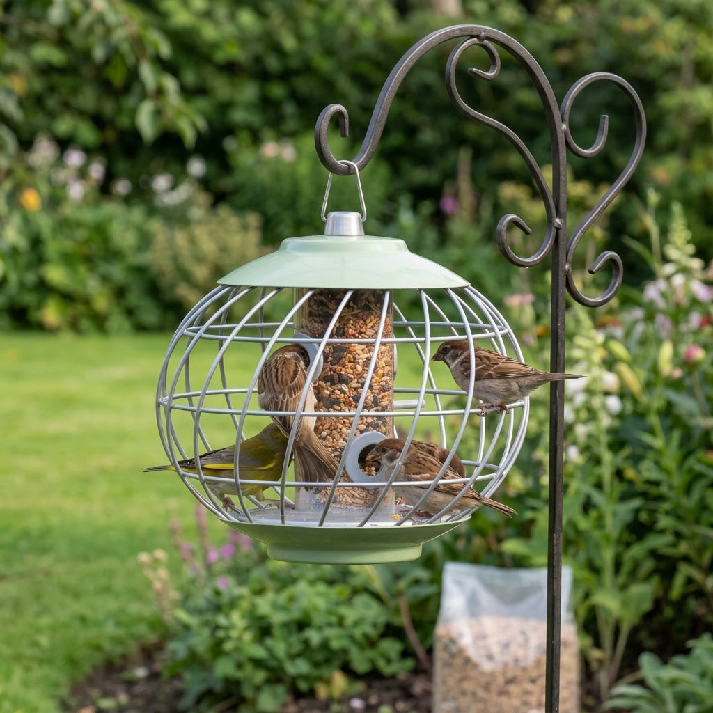 Helix Seed Bird Feeder - Celadon Green, photo 1