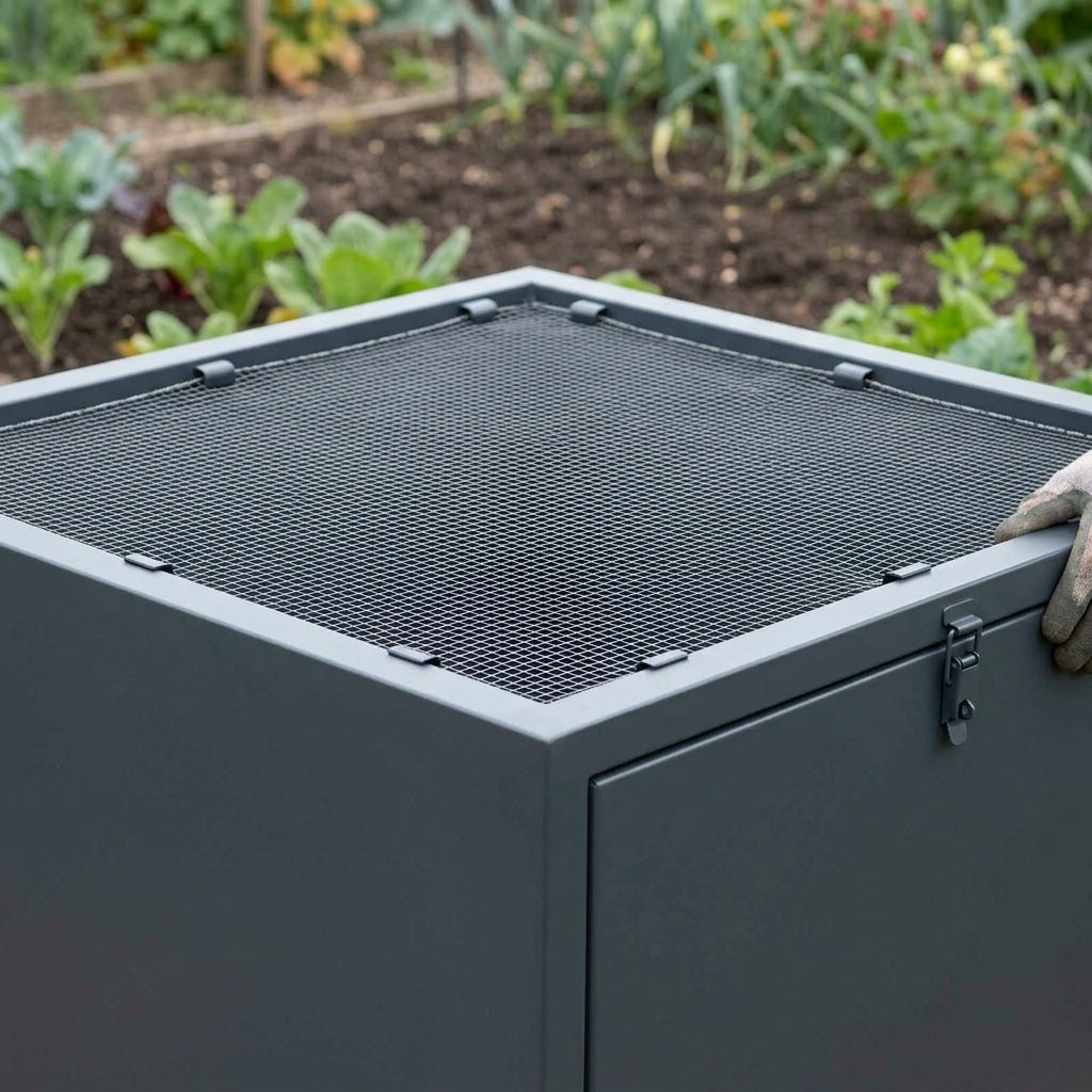 Square Metal Planters - Anthracite Grey, photo 2