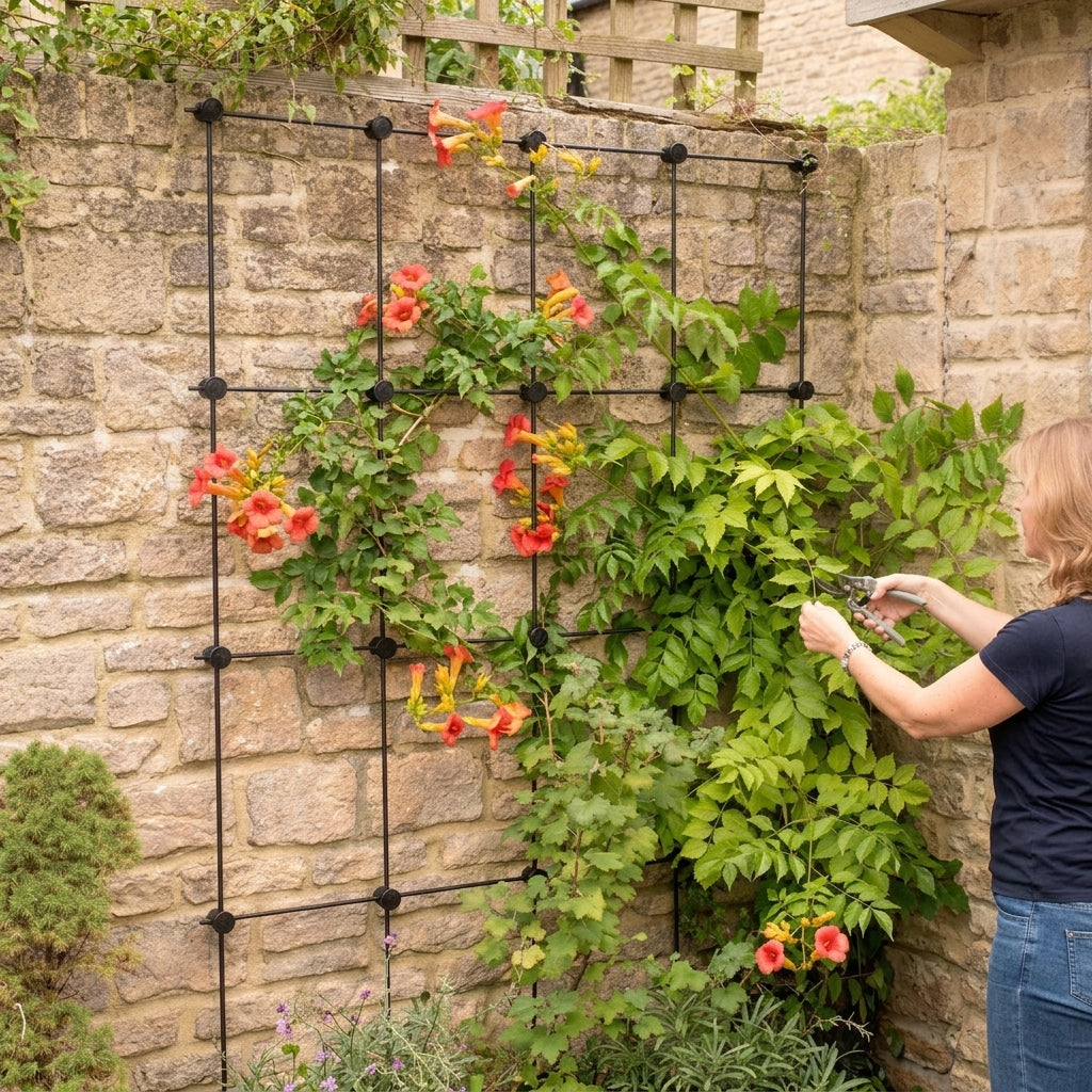 Customisable Wall Trellis System with Steel Bars