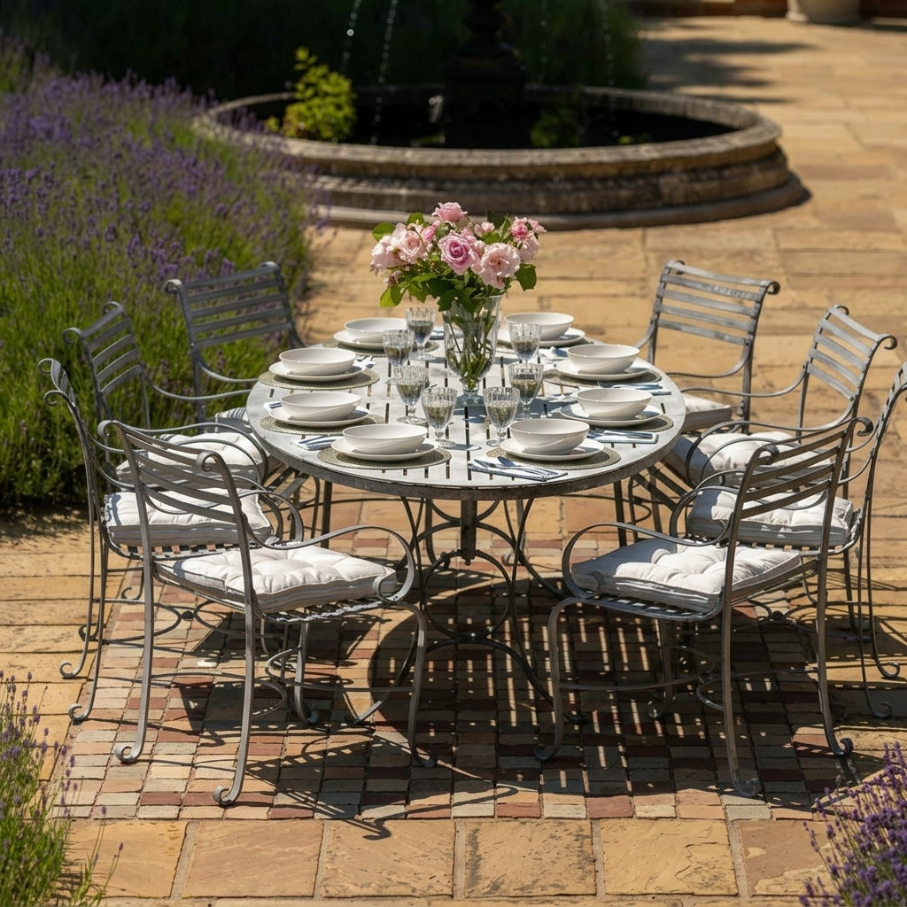 2.4m Oval Dining Table Set, photo 1