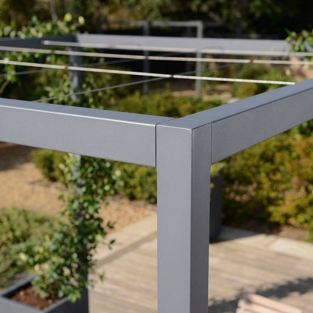 Pergola with Wire Grid Roof (view 2)