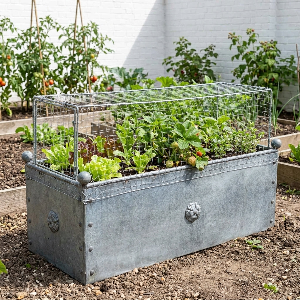 Traditional Trough Planter Galvanised Steel Decorative Design