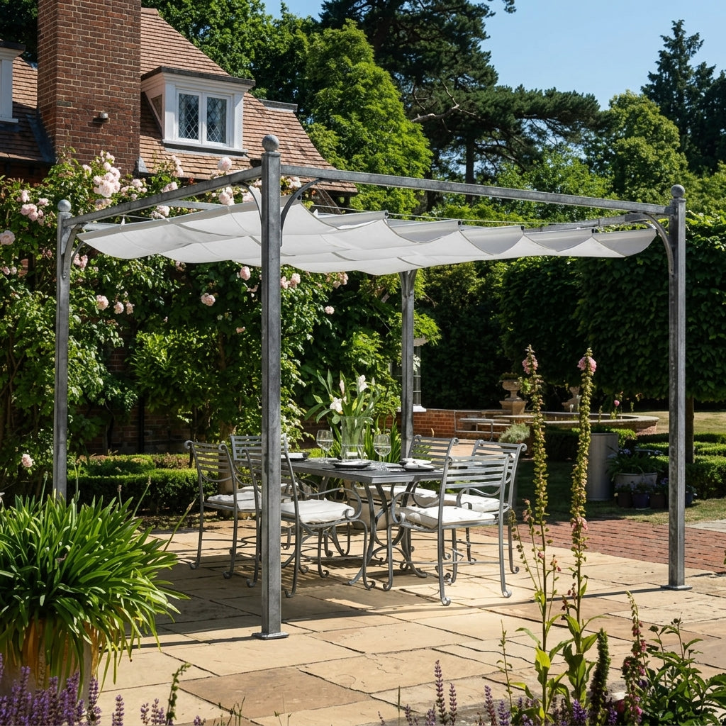 1.8m Dining Table Set with Traditional Pergola